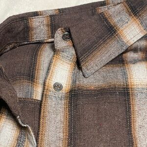 LA MIEL Brown Plaid Button Down Shirt